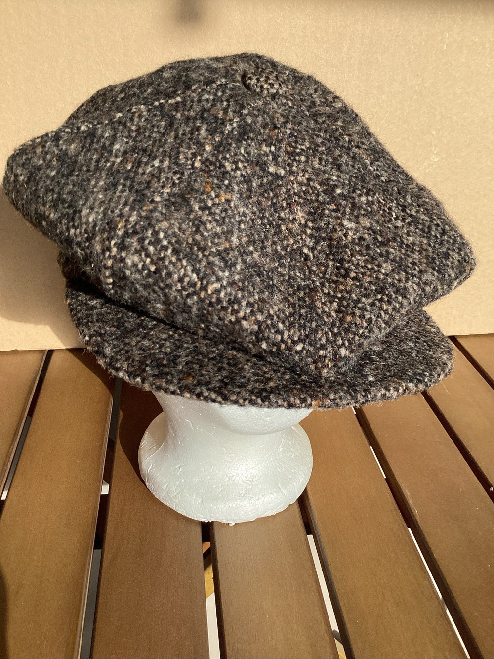 Vintage Austin Reed tweed newsboy cabbie hat size large Made in USA gatsby